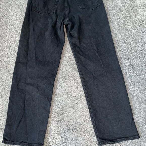 LEVI'S BIG E RIBCAGE STRAIGHT MIDNIGHT BLACK WASH BUTTON FLY JEANS - W27 - Picture 6 of 13